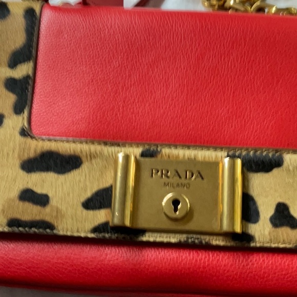 Prada shoulder crossbody leopard trim with key inc.red - Picture 3 of 7